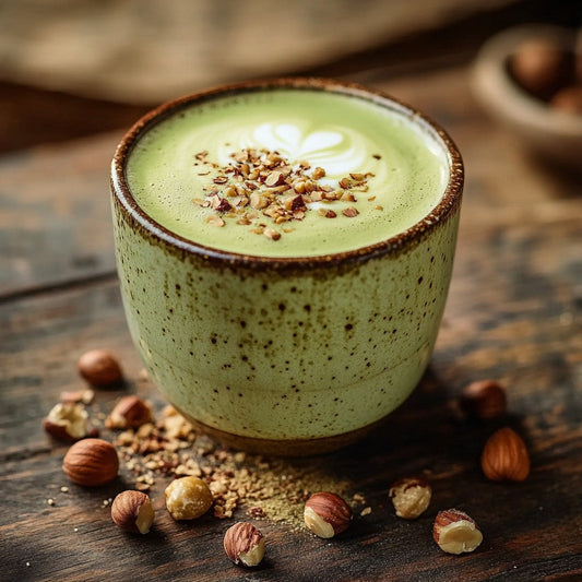 matcha latte au lait de noisette