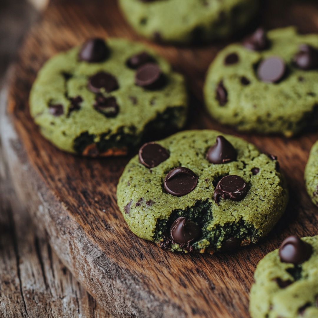 Cookies Vegan au Matcha Bio et Pépites de Chocolat Noir Image