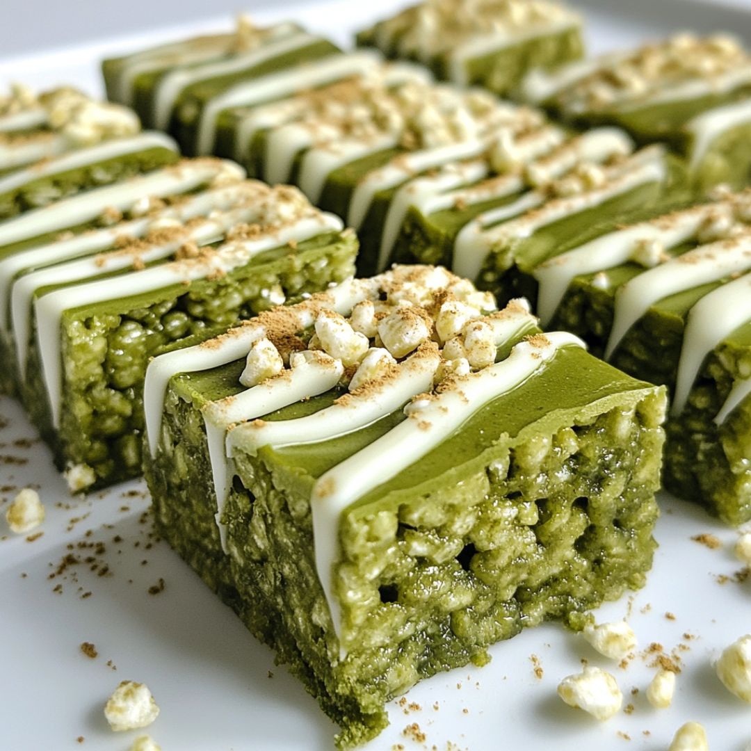 Barres Rice Krispie au Matcha et Chocolat Blanc : Un délice rapide et facile